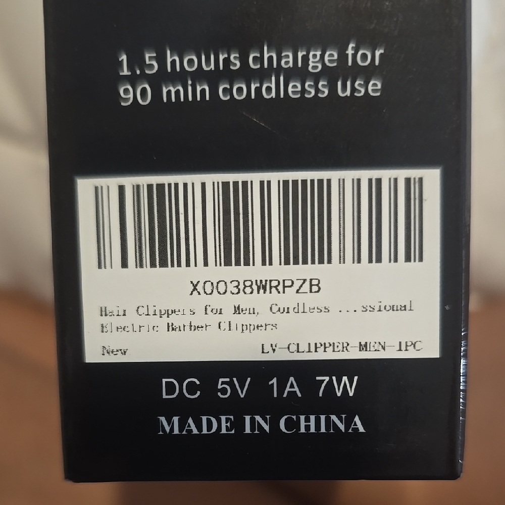 Cordless Electric Hair Clippers for Men - Black